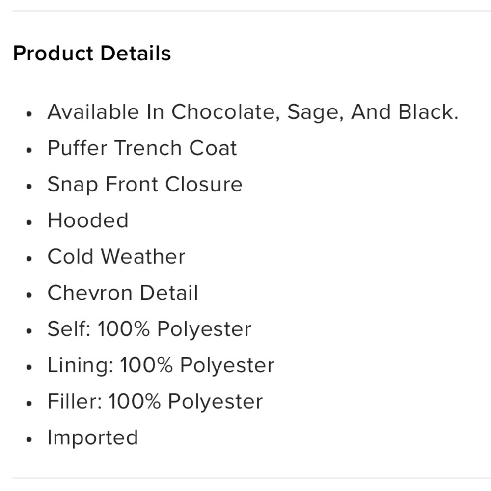 What You Need Puffer Trench // Chocolate - Picture 6 of 6